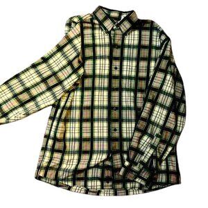 EUC green/dark green Viyella long-sleeve button-down